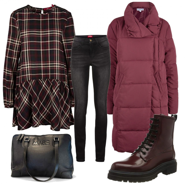 Outfit donna - Comoda e trendy. Stile Trendy per Tutti i giorni. Abbinamento con jeans slim fit, cappotti, camicie, stivali, borse a mano.