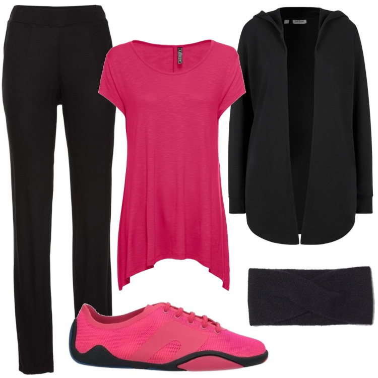Outfit donna - Basic #9710. Stile Basic per Tutti i giorni. Abbinamento con felpe, maglieria, pantaloni, sneakers, fasce per capelli.