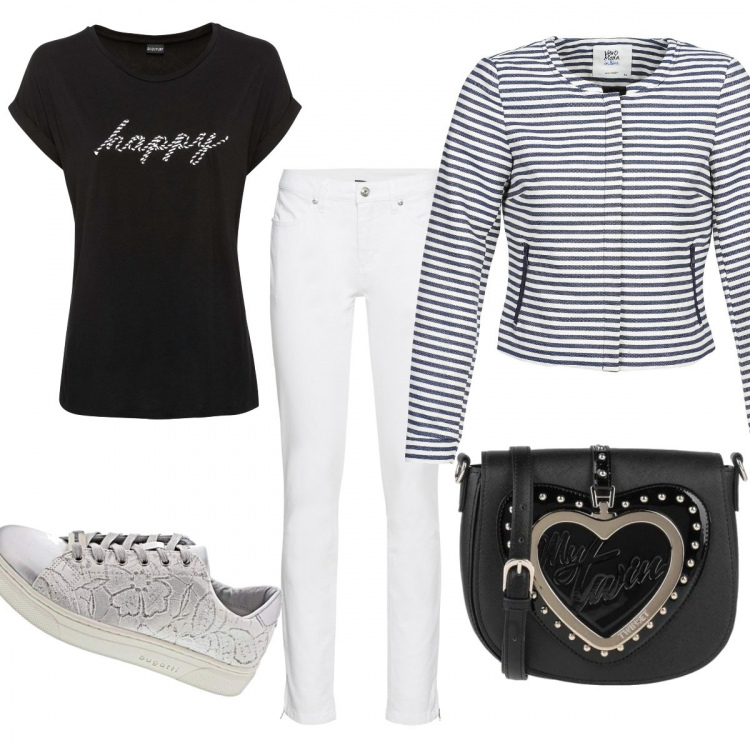 Outfit donna - Basic #9779. Stile Basic per Tutti i giorni. Abbinamento con jeans skinny, maglieria, borse a mano, giacche, sneakers.