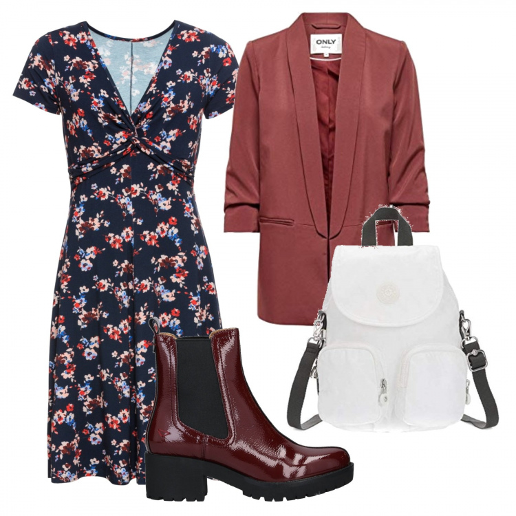 Outfit donna - Come abbinare li zainetto bianco. Stile Urban per Scuola/Università. Abbinamento con vestiti lunghi, stivaletti, blazer, zaini.