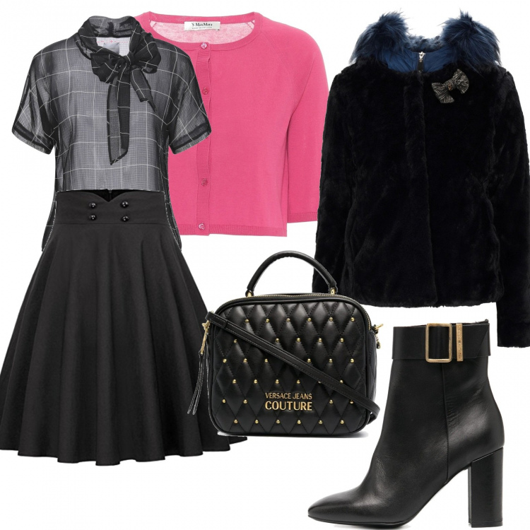 Outfit donna - Chic #9873. Stile Chic per Serata fuori. Abbinamento con cappotti, bluse, borse tote, stivaletti, gonne longuette, cardigans.