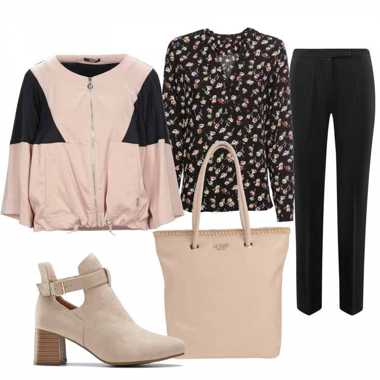 Outfit donna - Sono pronta. Arrivo!. Stile Trendy per Tutti i giorni. Abbinamento con bluse, stivaletti, giacche, borse a mano, pantaloni.