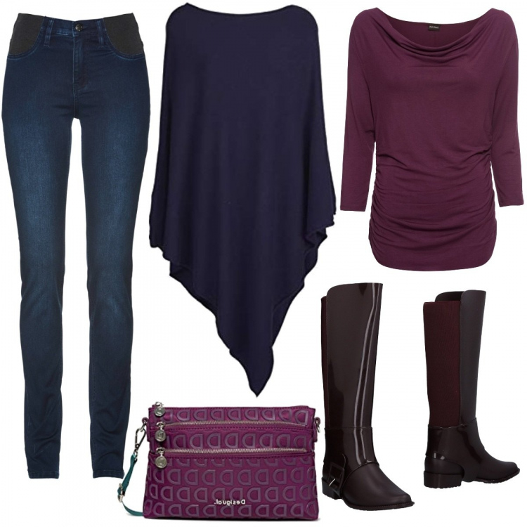 Outfit donna - Stivali Melissa in Super Saldo. Stile Basic per Tutti i giorni. Abbinamento con jeans, maglieria, stivali, borse a tracolla, cappotti.