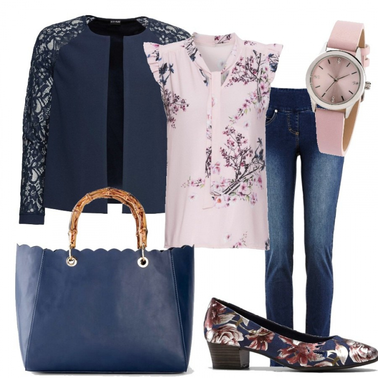 Outfit donna - Bonprix total look. Stile Bon Ton per Ufficio. Abbinamento con bluse, jeans, blazer, vestiti, borse a mano, orologi.