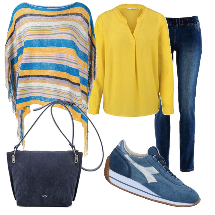 Outfit donna - Snza tacco ma con stile curvy. Stile Trendy per Tutti i giorni. Abbinamento con treggings, sneakers, cappotti, bluse, borse a tracolla.