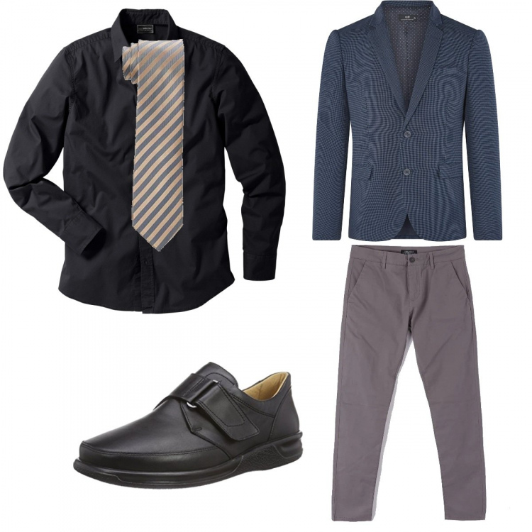 Outfit uomo - Con la cravatta in ufficio. Stile Business/Elegante per Ufficio. Abbinamento con camicie, pantaloni, giacche, cravatte, scarpe stringate.