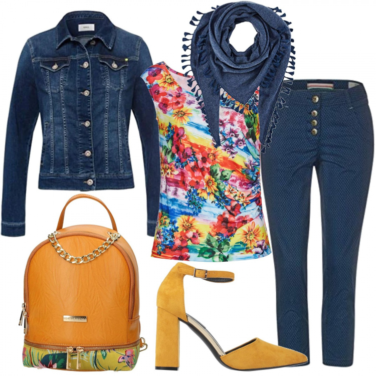 Outfit donna - Urban #6913. Stile Urban per Tutti i giorni. Abbinamento con top, décolleté, zaini, pantaloni, blazer, scialli.