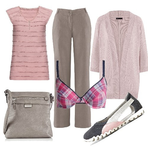 Outfit donna - Senza stress!. Stile Trendy per Tutti i giorni. Abbinamento con pantaloni, pullovers, scarpe sportive, cardigans, borse a tracolla, reggiseni.