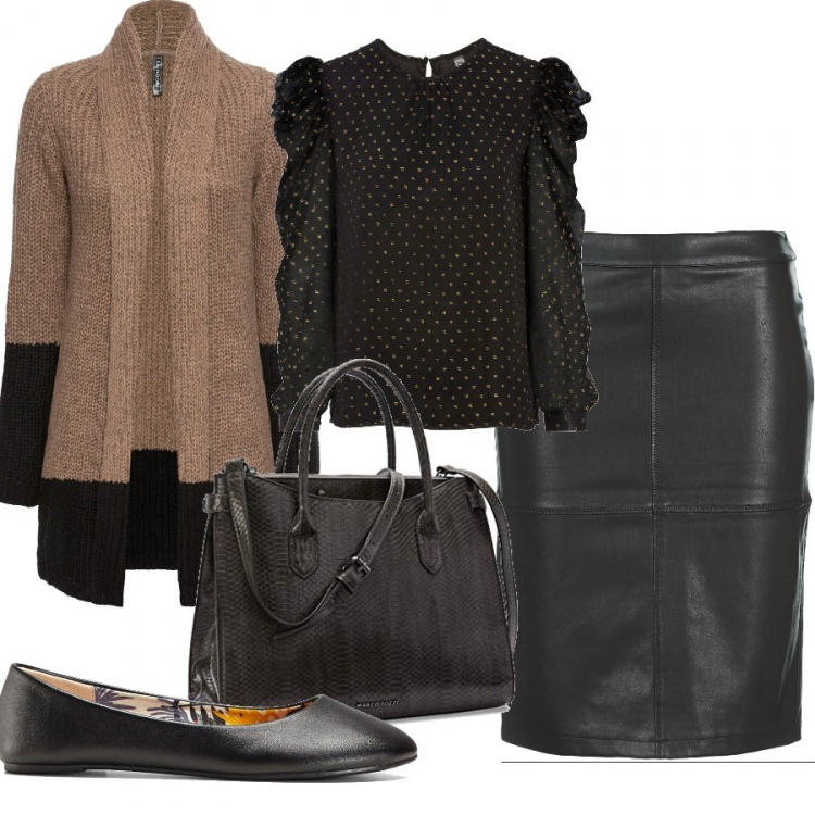 Outfit donna - Bon Ton #6438. Stile Bon Ton per Serata fuori. Abbinamento con ballerine, bluse, cardigans, minigonne, borse a spalla.