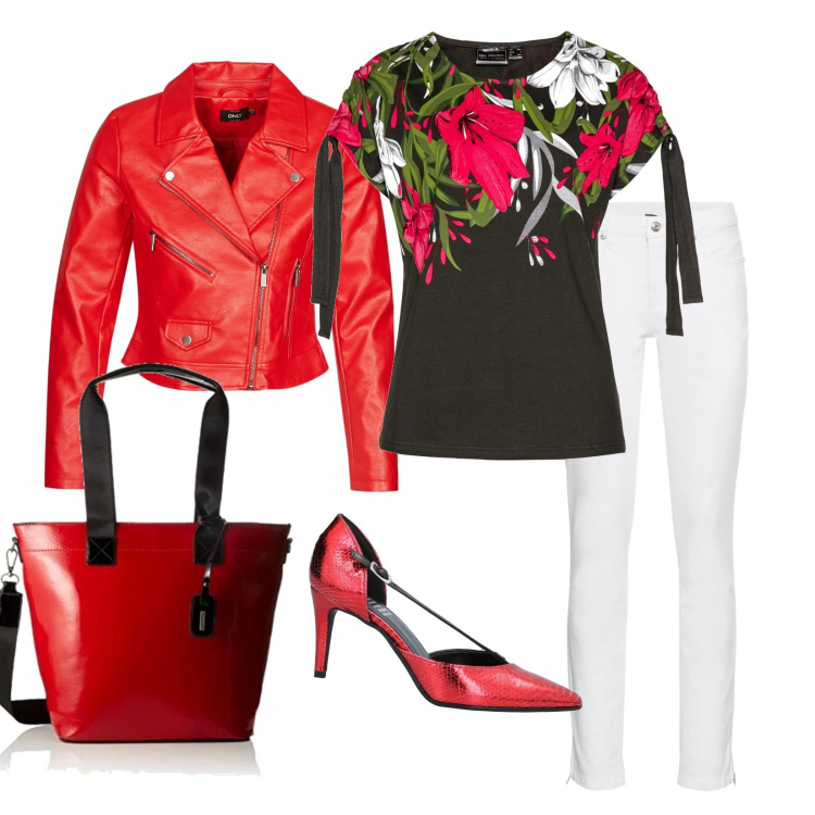 Outfit donna - Basic #12325. Stile Basic per Tutti i giorni. Abbinamento con jeans skinny, pullovers, décolleté, blazer, shopping bag.