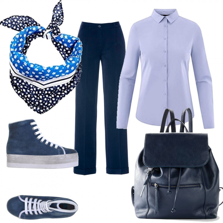 Outfit donna - Urban #7192. Stile Urban per Tutti i giorni. Abbinamento con sneakers alte, pantaloni, zaini, camicie, sciarpe.
