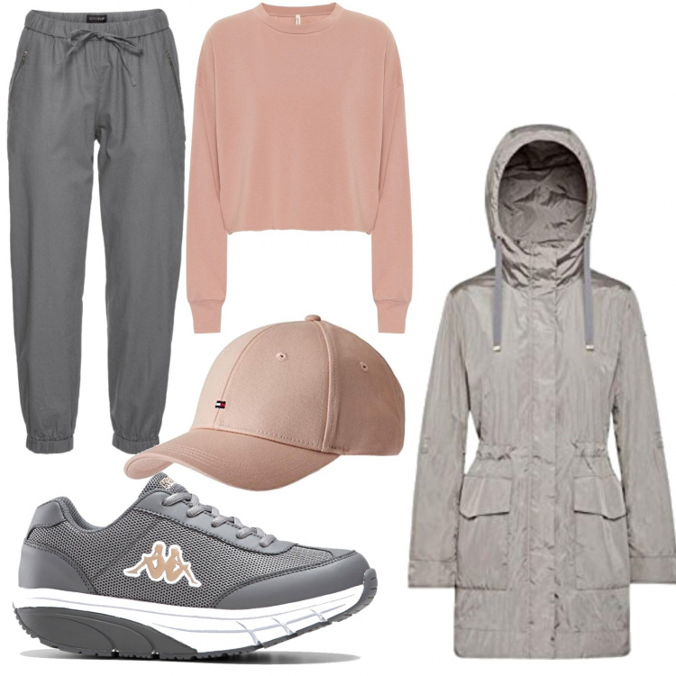 Outfit donna - Il pantalone trendy. Stile Trendy per Scuola/Università. Abbinamento con pantaloni, scarpe sportive, trench, felpe, cappelli.