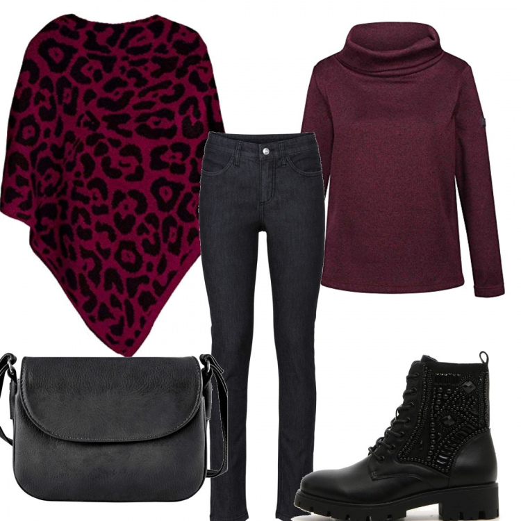 Outfit donna - Basic #13469. Stile Basic per Scuola/Università. Abbinamento con jeans skinny, borse a tracolla, pullovers, cappotti, anfibi.