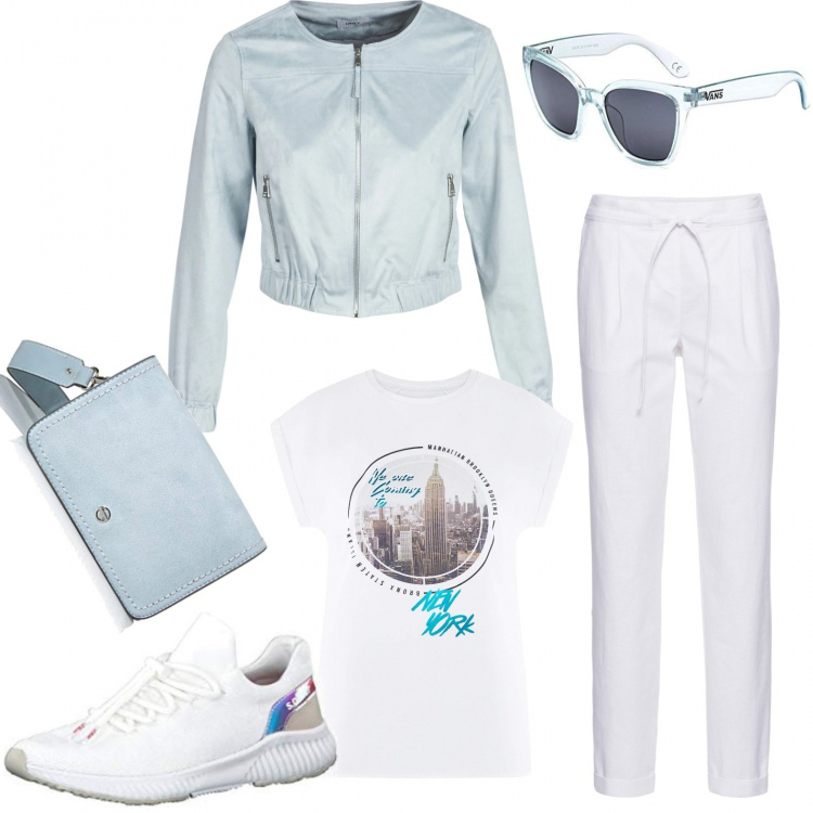 Outfit donna - Il giubbottino. Stile Urban per Scuola/Università. Abbinamento con pantaloni, giacche, t-shirt, occhiali da sole, sneakers, borse a tracolla.