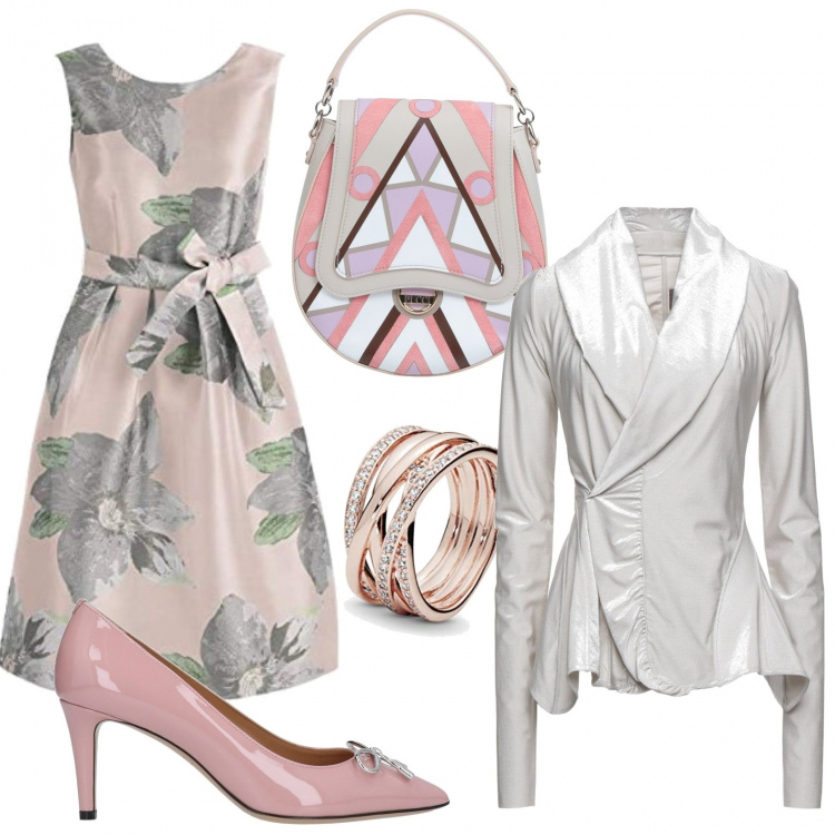 Outfit mujer - Chic #12723. Estilo Chic para Noche/Fiesta elegante. Combinación con anillos, vestidos, blazers, bolsos de mano, salones.