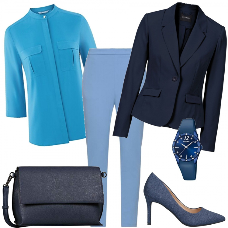 Outfit donna - Mamma, preparami la tua lasagna!. Stile Trendy per Tutti i giorni. Abbinamento con blazer, pantaloni, décolleté, camicie, borse a tracolla, orologi.