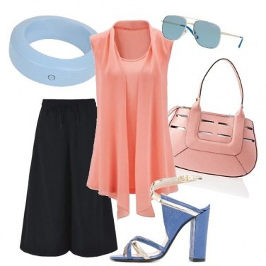 Outfit Rosa e azzurro