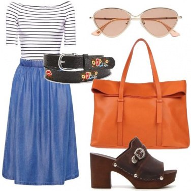 Outfit Con le sabot in legno e cuioi
