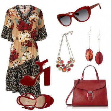 Outfit Rosso bon ton
