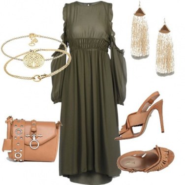 Outfit Verde e cuoio
