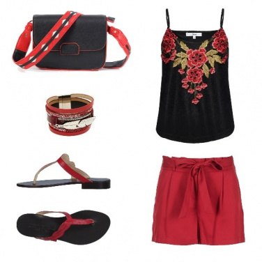 Outfit Fiori rossi