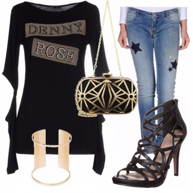 Outfit Nero e oro Denny