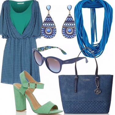 Outfit Verde&blu