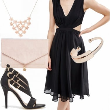 Outfit Serata in black and rose