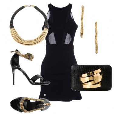Outfit Nero e oro