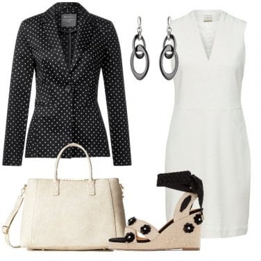 Outfit Giacca a pois in ufficio