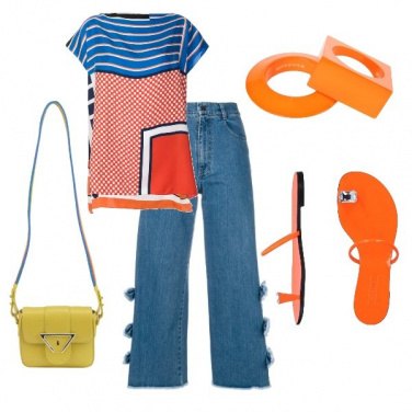 Outfit Il jeans coi fiocchi