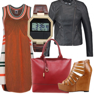 Outfit Black orange