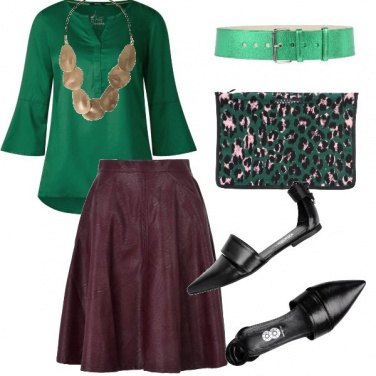 Outfit Gonna in pelle e mood etnico