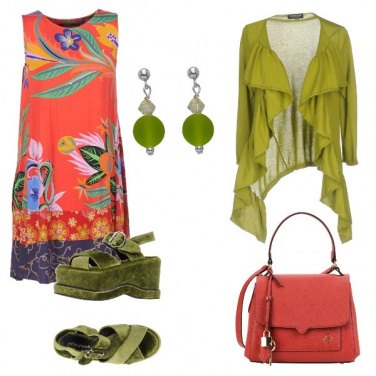 Outfit Arancio e everde oliva