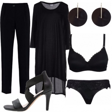 outfit total black estate