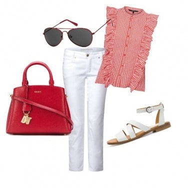 Outfit Bianco e rosso