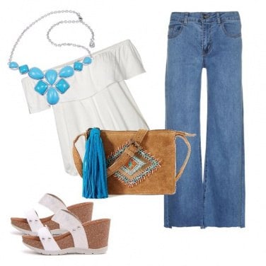 Outfit Turchese e jeans
