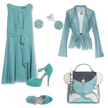 Outfit Cerimonia in tiffany