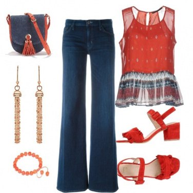 Outfit Rosso etnico