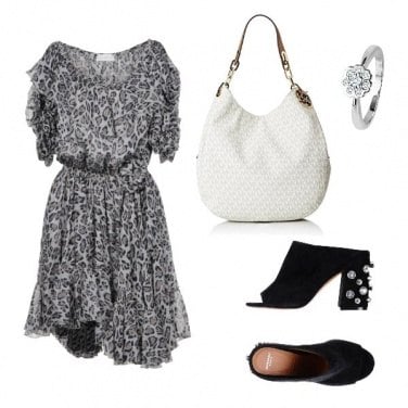Outfit Bianco e nero maculato