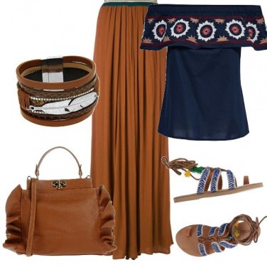Outfit Blu e marrone