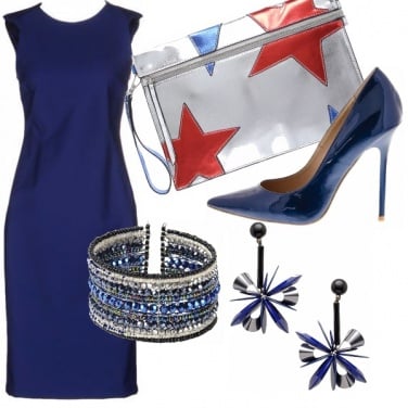 Outfit Tubino blu e stelle