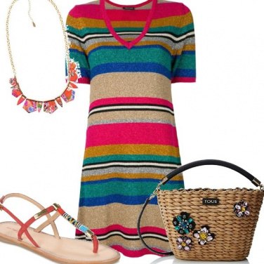 Outfit Righe sabbia
