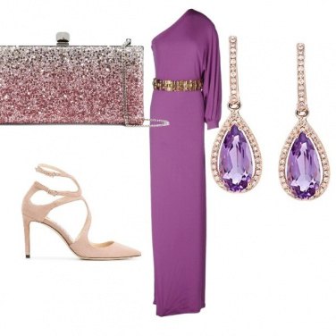 Outfit Cerimonia in viola