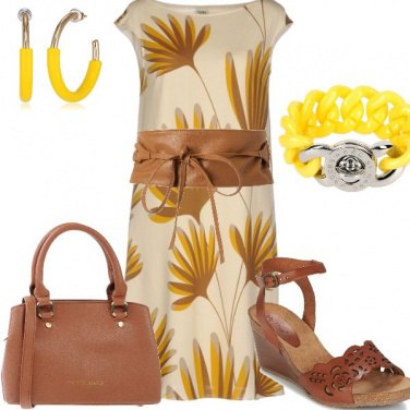 Outfit Giallo e cuoio