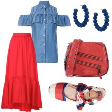 Outfit Bluette e rosso