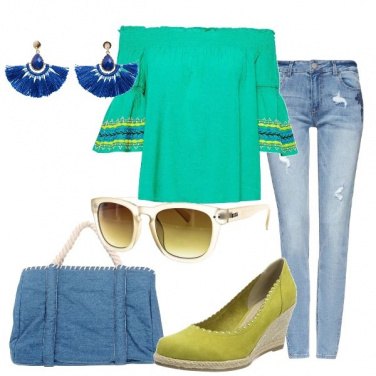 Outfit Verde e denim