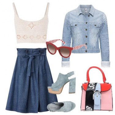 Outfit Crop top in macramè