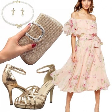 Outfit Cerimonia in stile bardot
