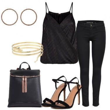 Outfit Serata trendy in total black